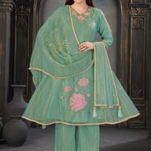 Ruhani Heritage Ivory Anarkali Couture Set with Zari Dupatta